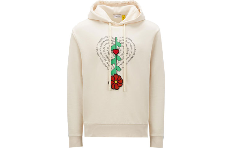Толстовка с логотипом Genius X JW Anderson и шнурком Moncler, хаки — фото 3