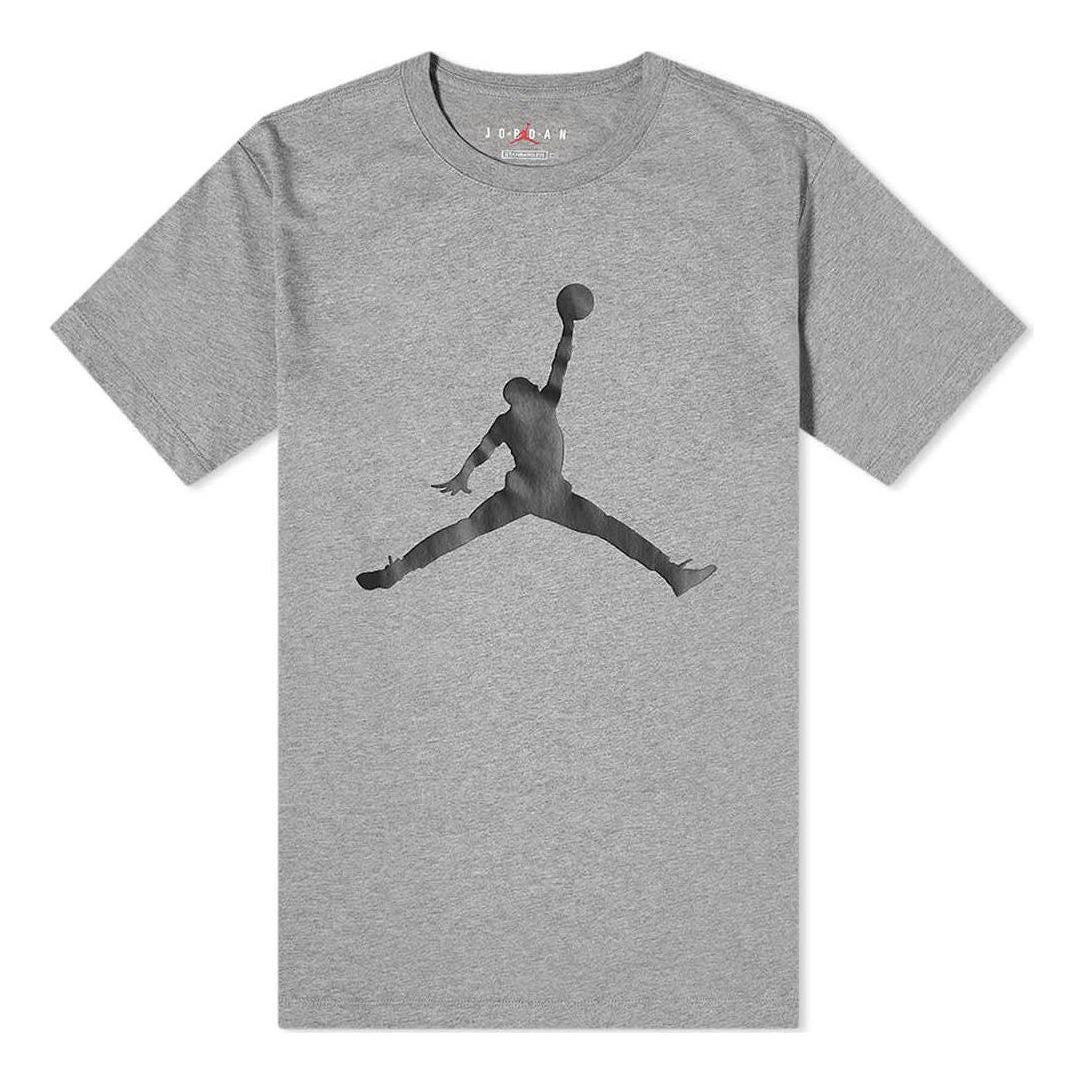 

Футболка Men's Air Jordan Chest Large Logo Printing Round Neck Cotton Short Sleeve Gray T-Shirt CJ0921-091, серый