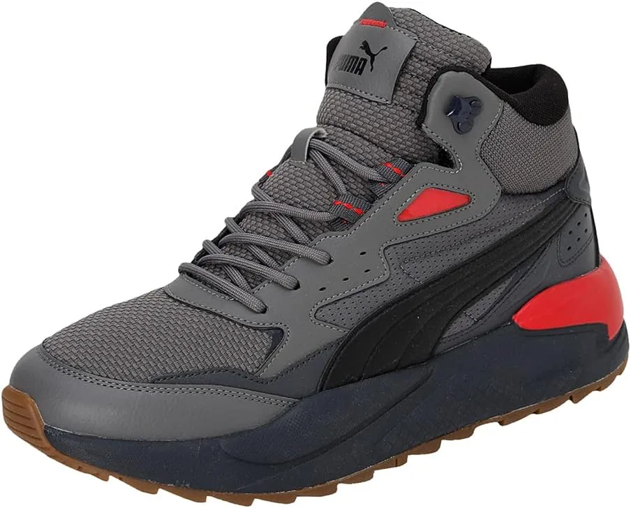 Мужские кроссовки PUMA X Ray Speed Mid WTR Castlerock Black Ebony Red Winter (385869 02), серый