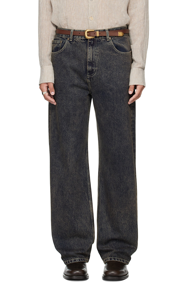 

Mmic Темно-Синие джинсы с кислотным эффектом