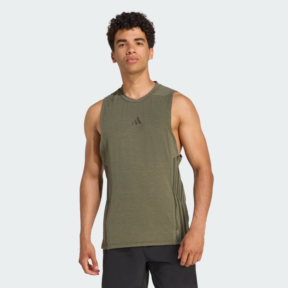 

Спортивный топ Adidas Designed-for-Training 3-Stripes Tank Top, цвет Night Cargo