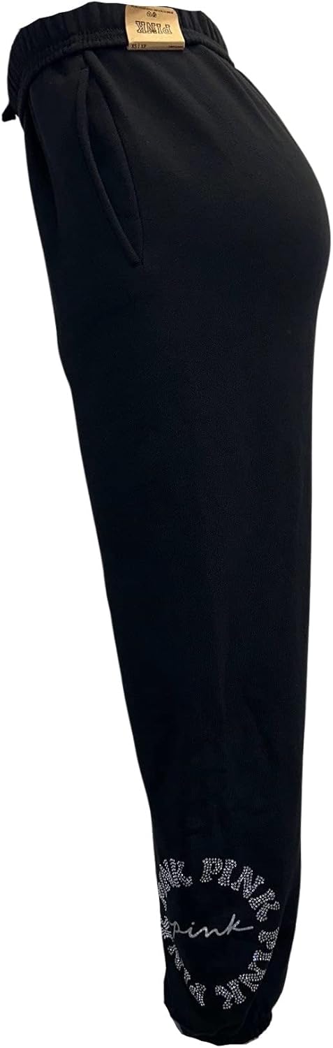 Victoria's Secret женские флисовые мешковатые кампусные спортивные штаны, Black — фото 2