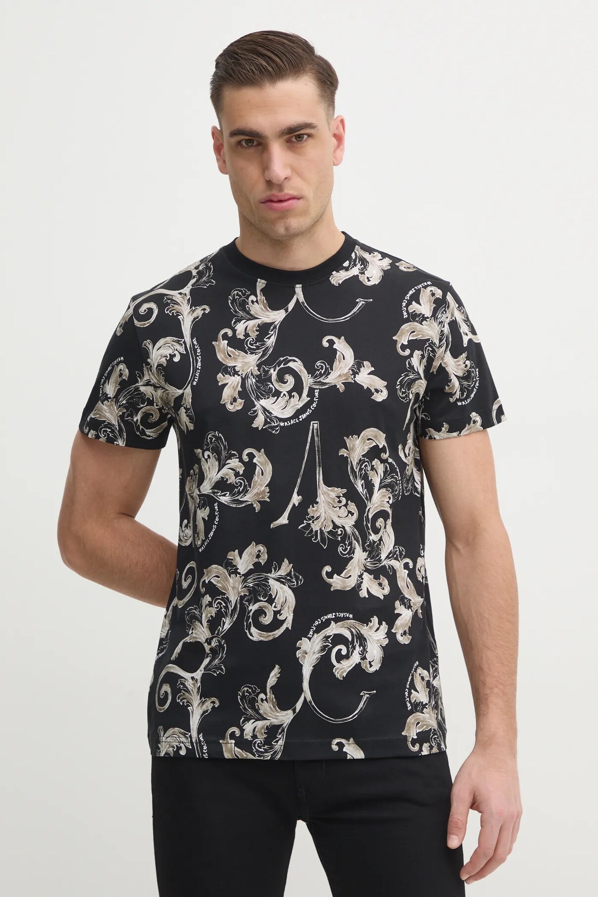 

Футболка из хлопка Versace Jeans Couture, черный