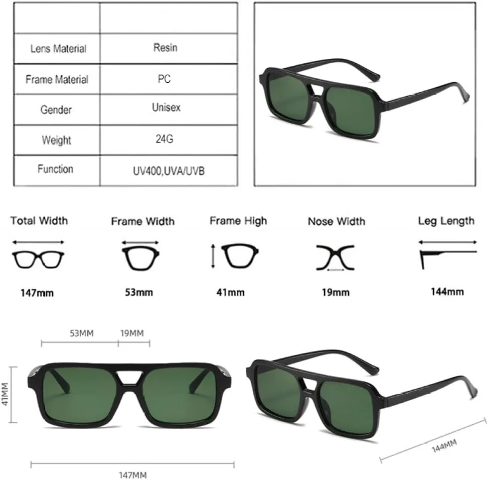 

Женские солнцезащитные очки LVTFCO Fashion с двойной перемычкой, прозрачные линзы с градиентом Ocean, модные мужские солнцезащитные очки UV400, Black Light Tea