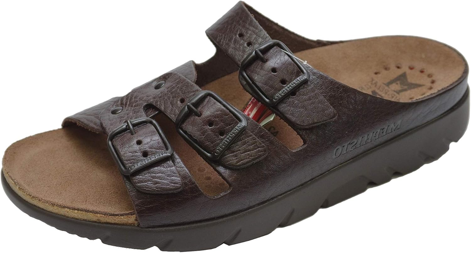 

Мужские сандалии Mephisto Zach из кожи теленка цвета загара, темно-коричневый