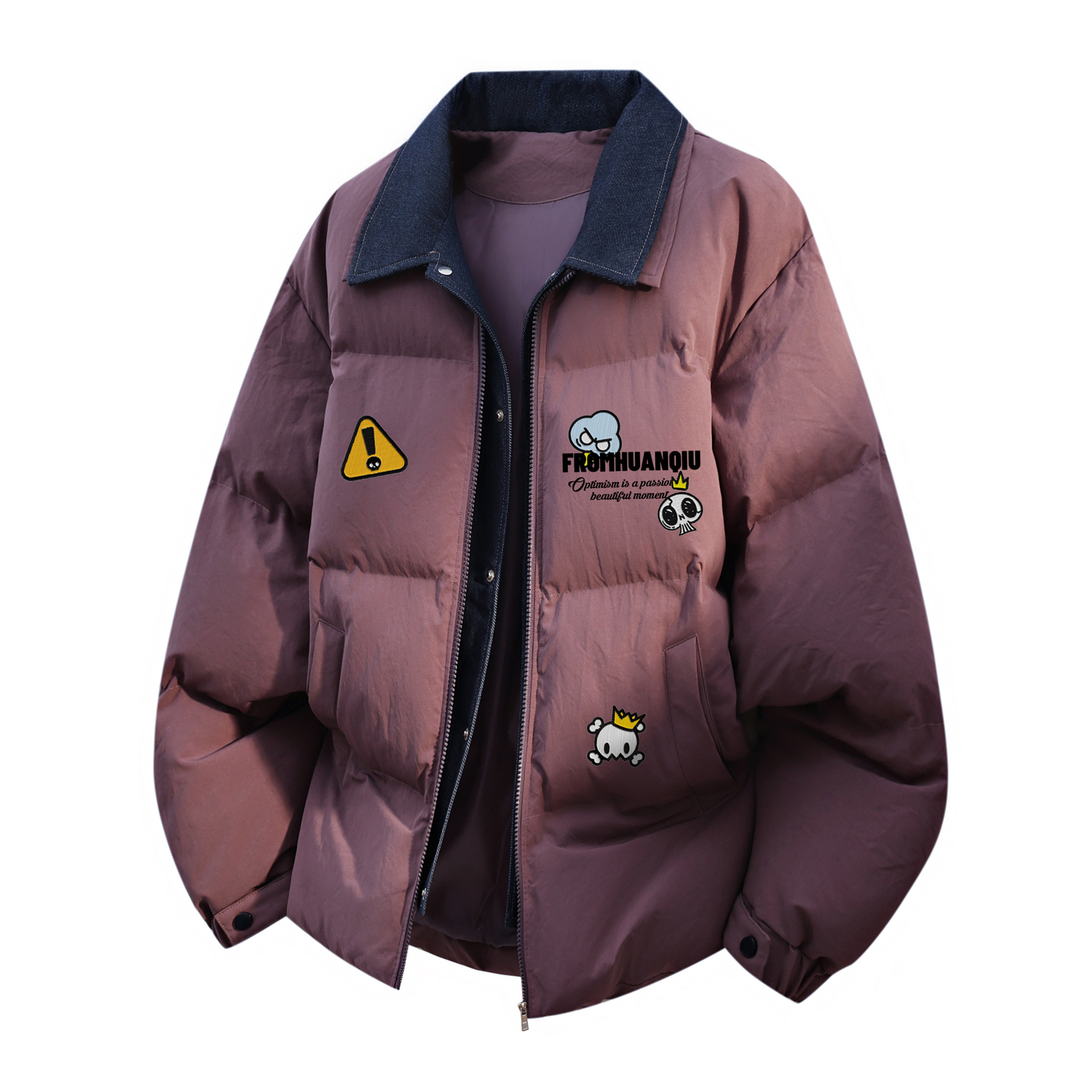 

Пуховик Unisex Lapel Thickened Puffer HUANQIU, cinnabar фиолетовый