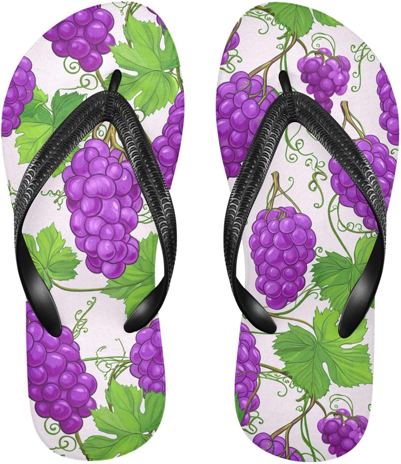 

Белые шлепанцы с рисунком виноградных листьев, пляжные сандалии-вьетнамки, резинескользящие летние тапочки для женщин и мужчин Sinestour