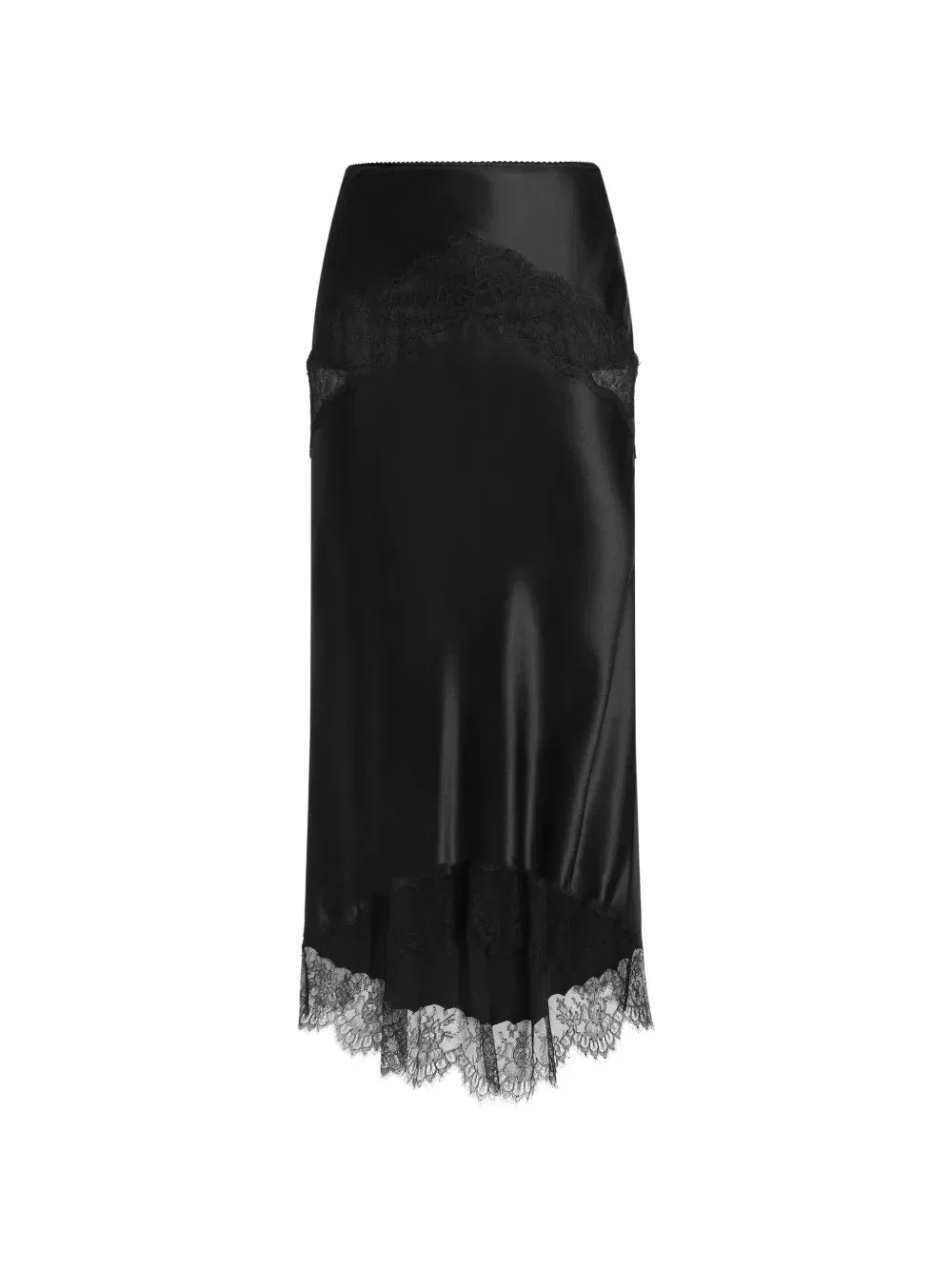 Юбка из шелкового атласа Dolce & Gabbana, черный