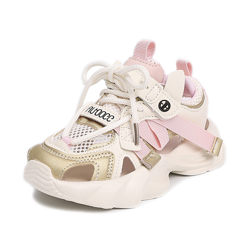 

Детские сандалии с амортизацией, износостойкие, отскок, легкие, с низким верхом. Yi Jiabao, розовый