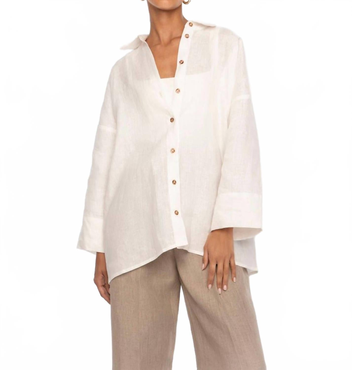 

Белая эссенциальная оверсайз рубашка Dāl the Label