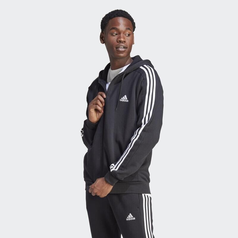 

куртка Essentials с капюшоном и 3 полосками ADIDAS, цвет schwarz