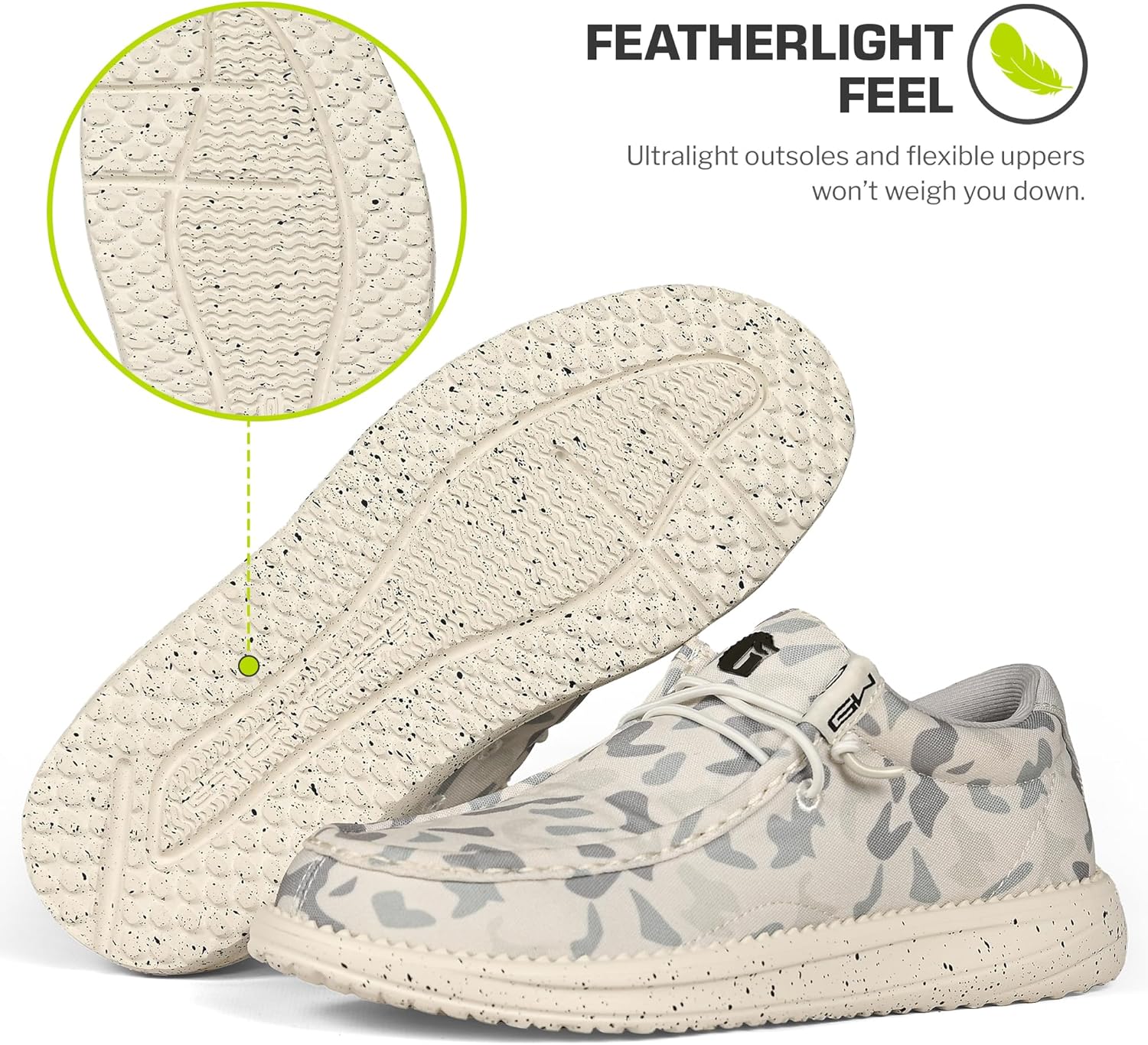 Мужские ботинки Gator Waders для кемпинга - дышащие лоферы без шнуровки - эластичные шнурки - сверхлегкая амортизация на весь день - удобная посадка, Old School Ghost — фото 4
