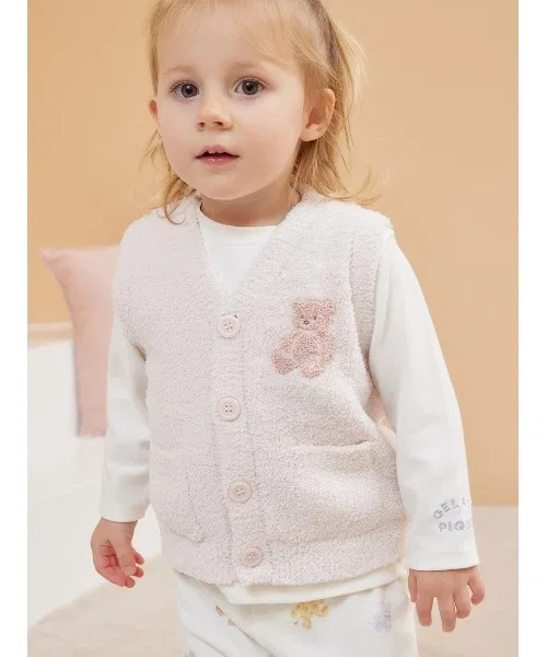 Жилет BABY Powder Bear Vest, бежевый — фото 4
