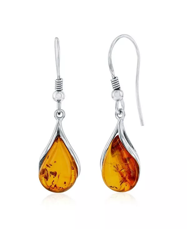 

Серьги-Подвески из стерлингового серебра с каплевидным янтарем Caribbean Treasures, amber