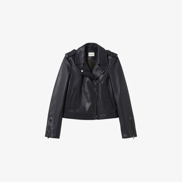 

Кожаная косуха на молнии, классический крой Claudie Pierlot, мультиколор