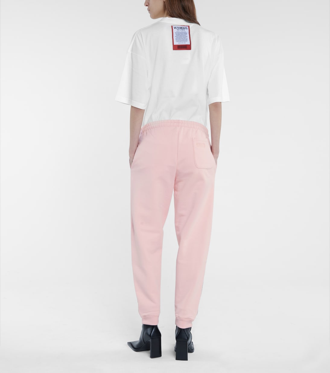 Спортивные брюки из хлопкового джерси с логотипом Vetements, Baby Pink — фото 3