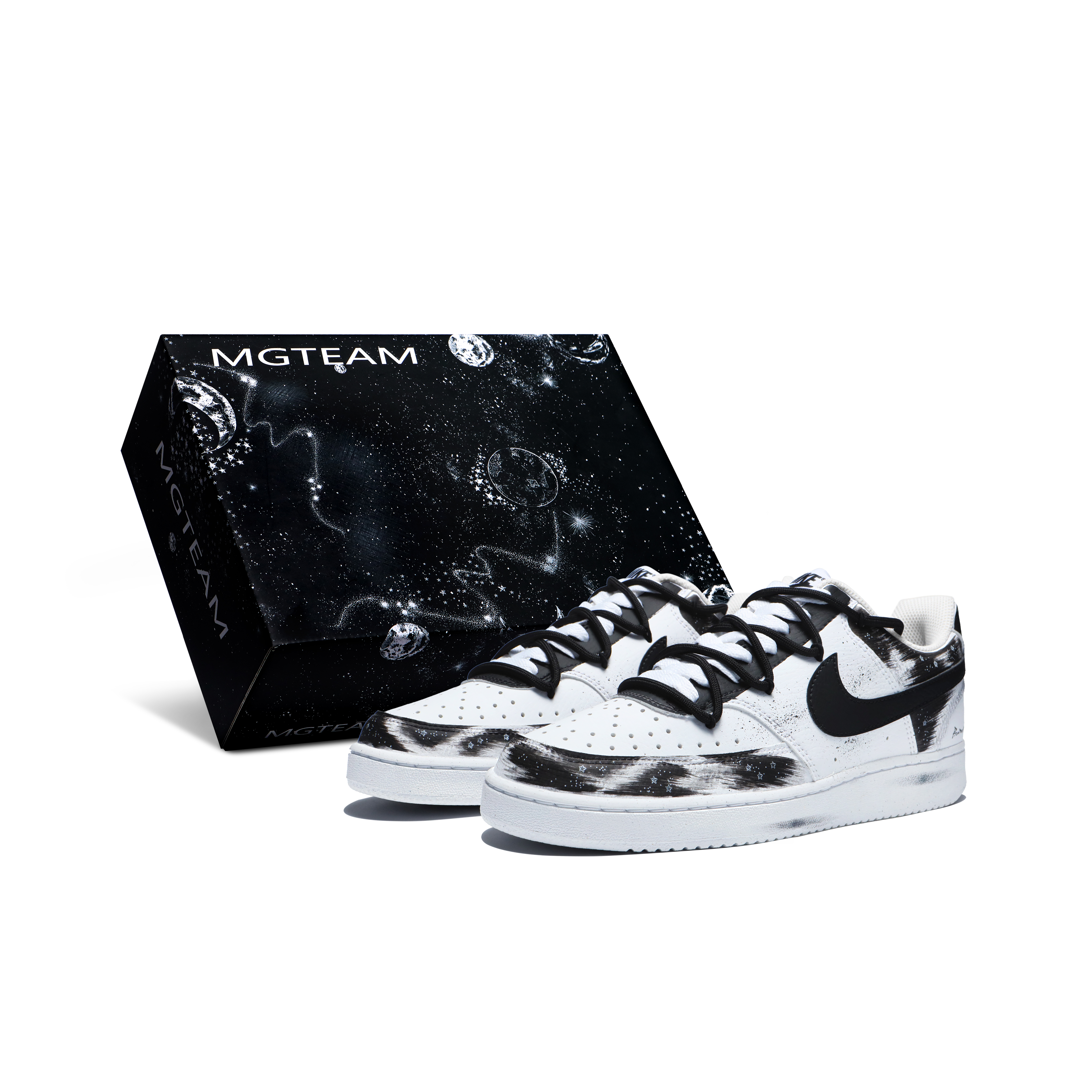 

Nike Кроссовки Court Vision 1 с низким верхом, противоскользящие, износостойкие, легкие, дышащие, мужские, черно-белые