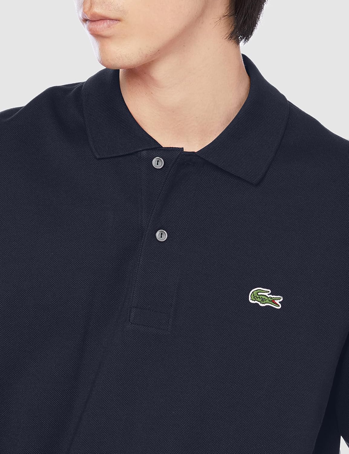 Мужская поло-рубашка с длинным рукавом Lacoste L1312DL оригинального кроя, темно-синий — фото 2
