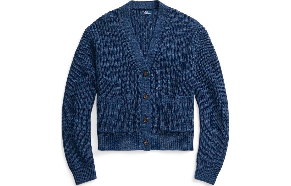SS24 Вязаный свитер Women's Indigo Polo Ralph Lauren, синий — фото 3