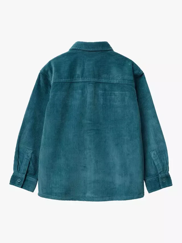 Детская объемная бархатная рубашка, зеленая Benetton — фото 2