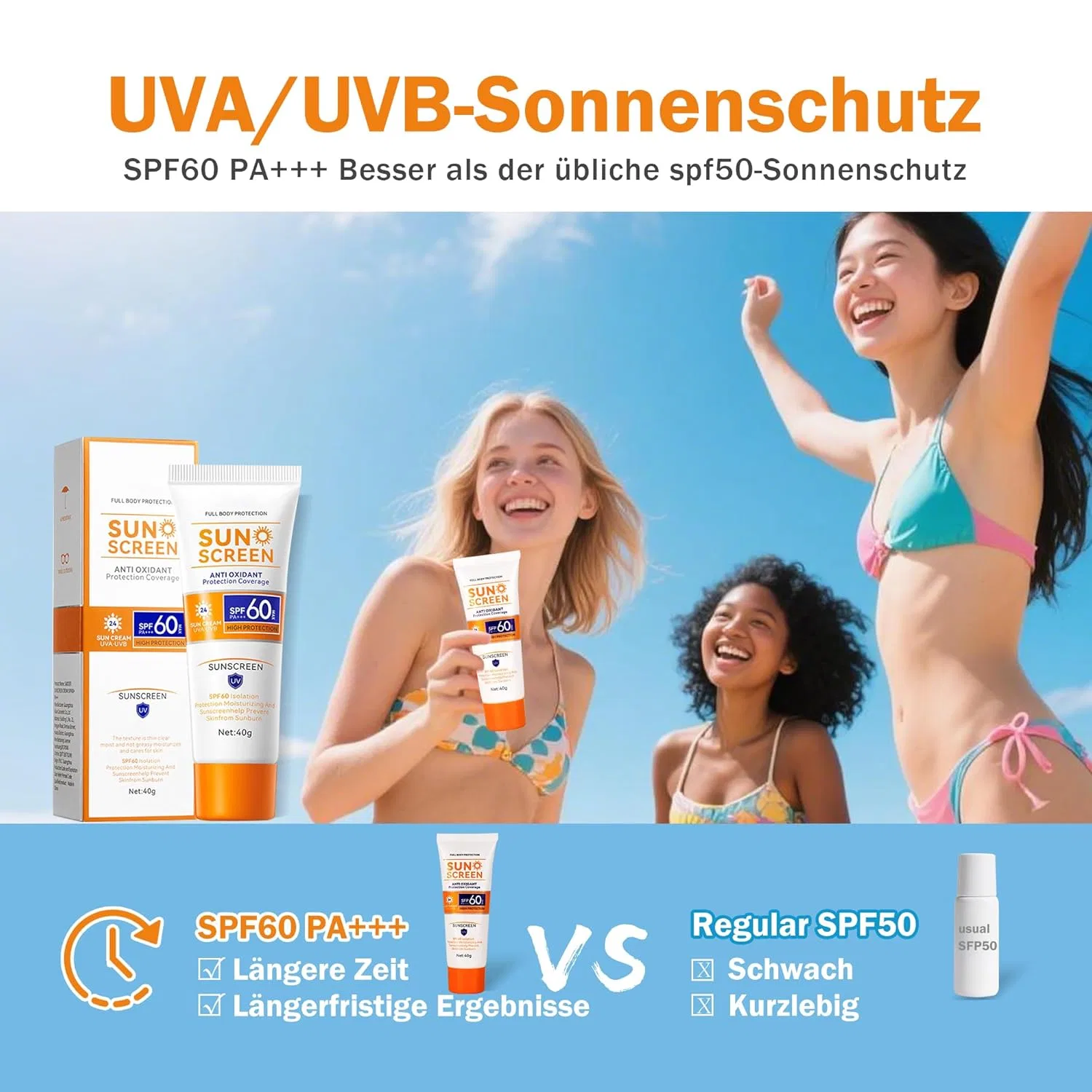 Солнцезащитный крем для лица и тела SPF 60 PA+++, 50 г Liillya — фото 2