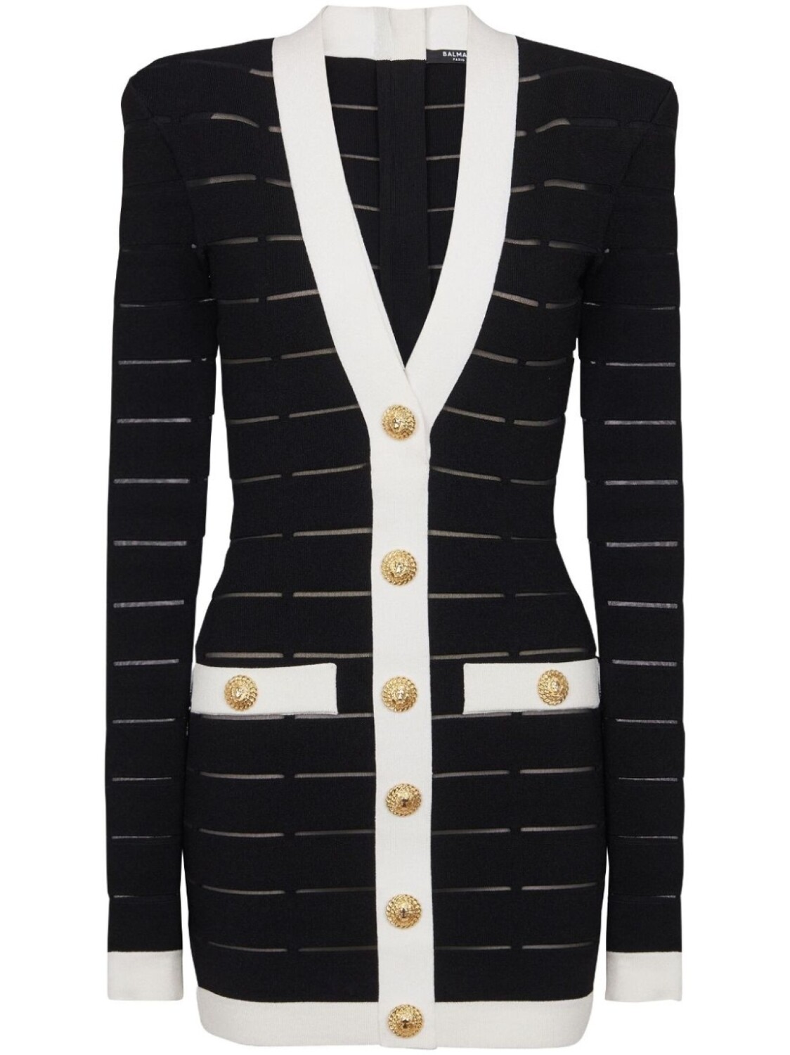 

Платье мини с декоративными пуговицами Balmain, черный