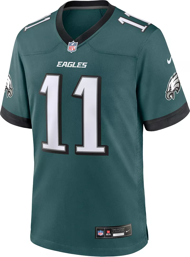 Мужские кроссовки Nike Philadelphia Eagles A.J. Коричневый #11 Бирюзовый джерси для игр — фото 3