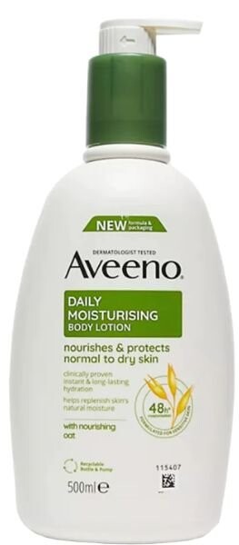 

Aveeno Body Lotion, Увлажняющий лосьон для тела без запаха с помпой, 500 мл