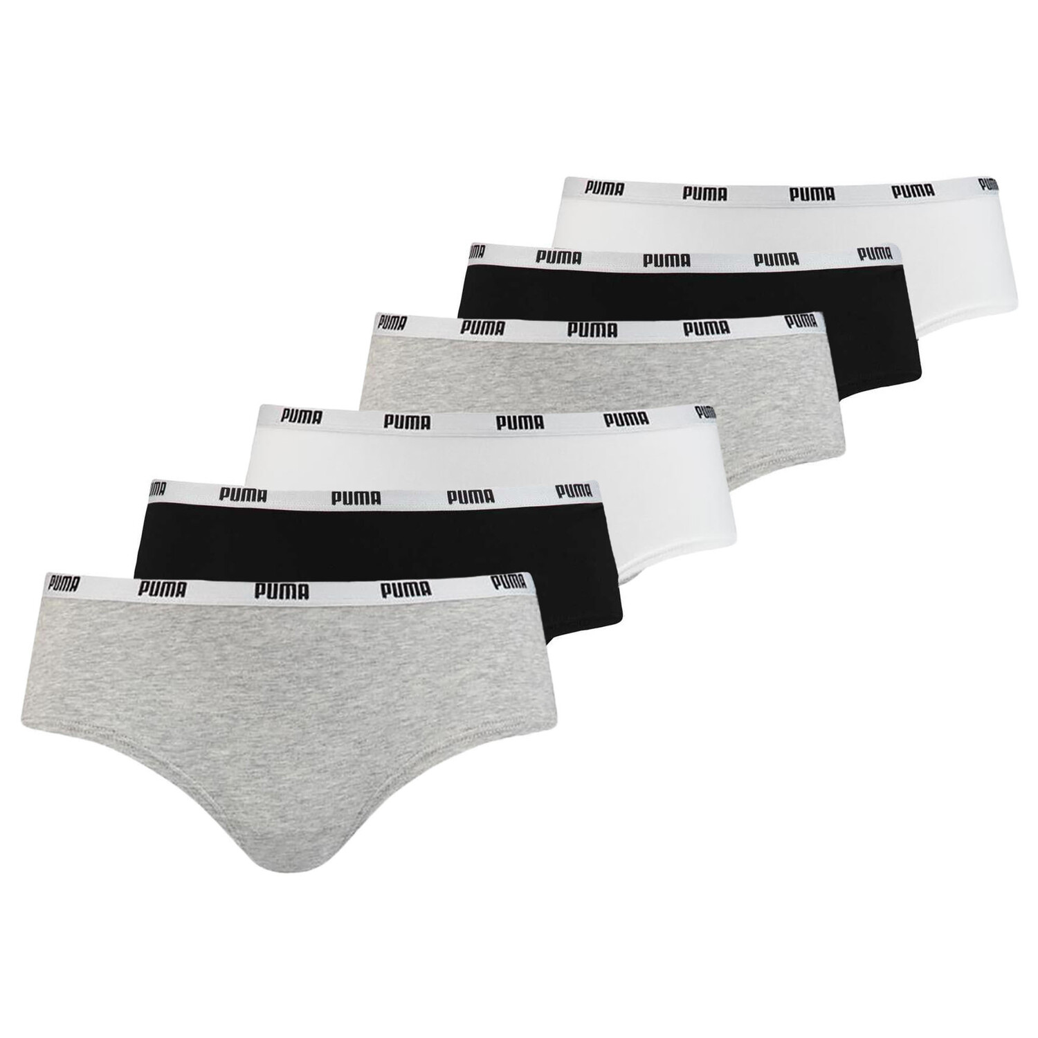 

Трусы Puma Panty 6er Pack, цвет Grau/Weiß/Schwarz