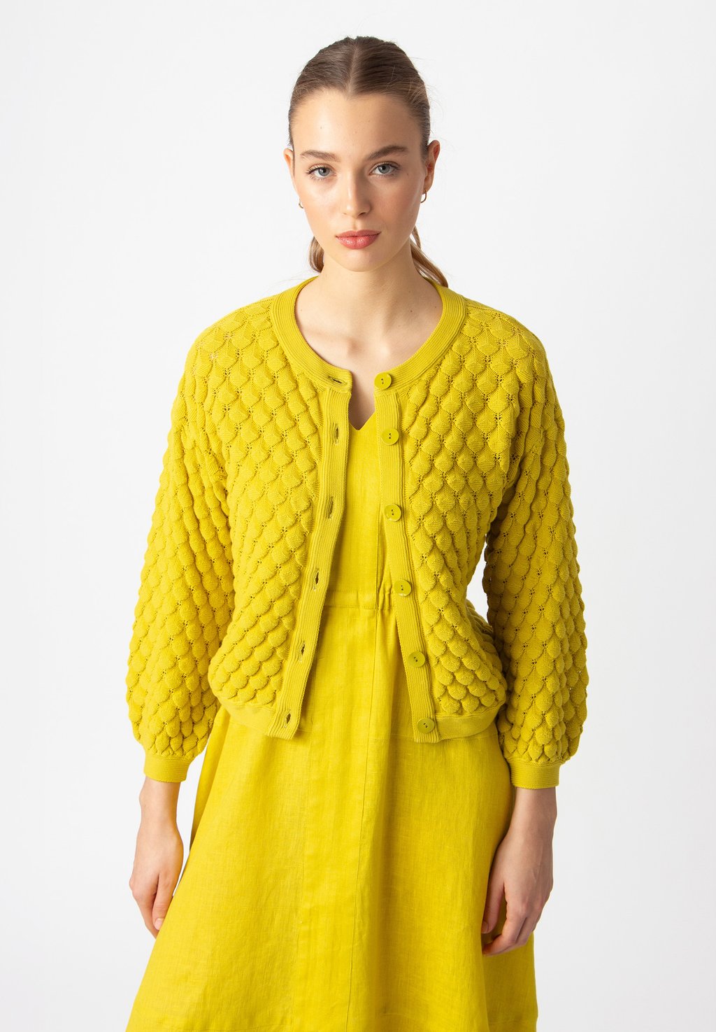 

Кардиган SOLID STRUCTURE PATTERN Ivko, желтый
