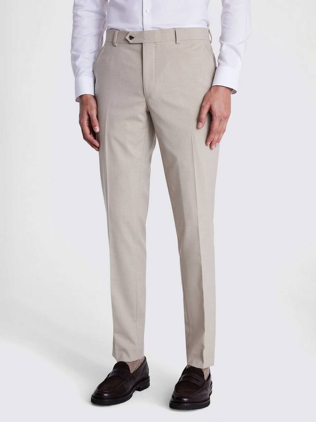 

Брюки для костюма из эластичной смеси slim fit Moss, бежевый