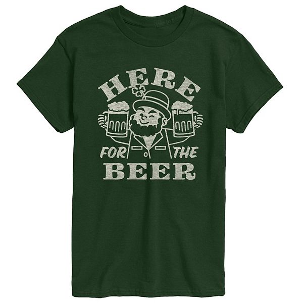 

Мужская футболка с принтом "here for the beer" в винтажном стиле Licensed Character, Forest Green