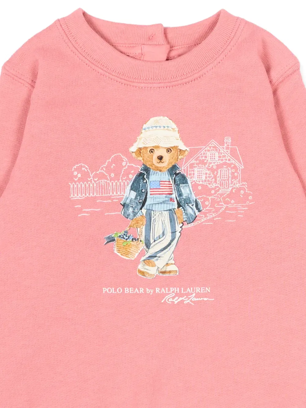 Толстовка с изображением медведя поло Polo Ralph Lauren Kids, розовый — фото 3