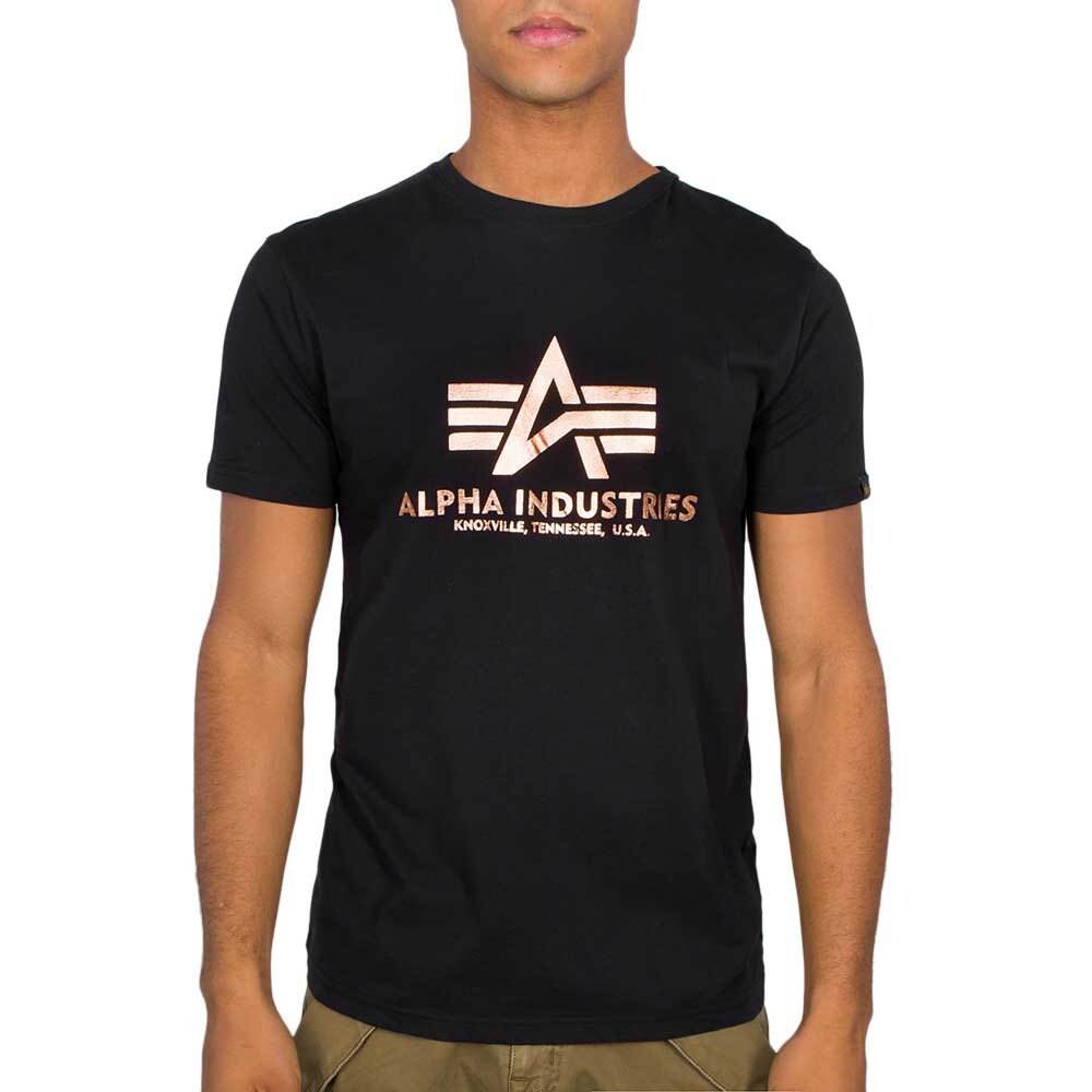 

Футболка с коротким рукавом Alpha Industries Basic Foil Print, черный