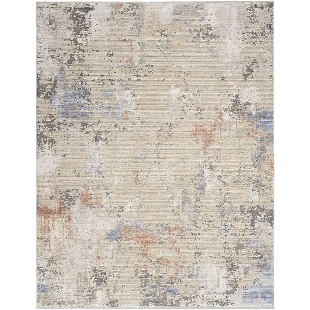 

Nourison Современный абстрактный коврик для дома RugMarketPlace, цвет Beige Grey