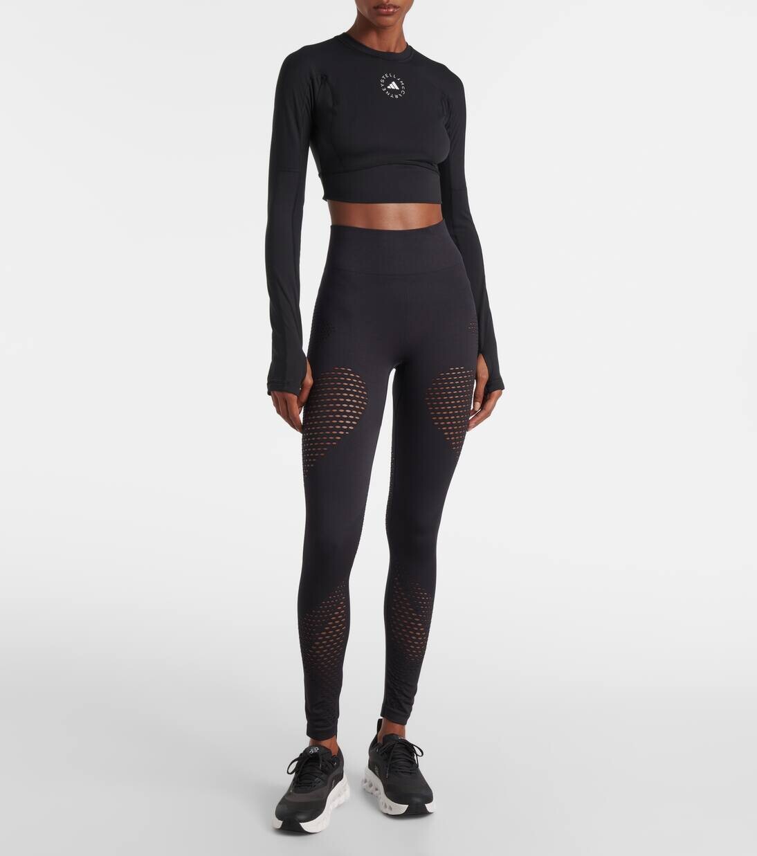 Технический укороченный топ TrueStrength Adidas By Stella Mccartney, черный — фото 2