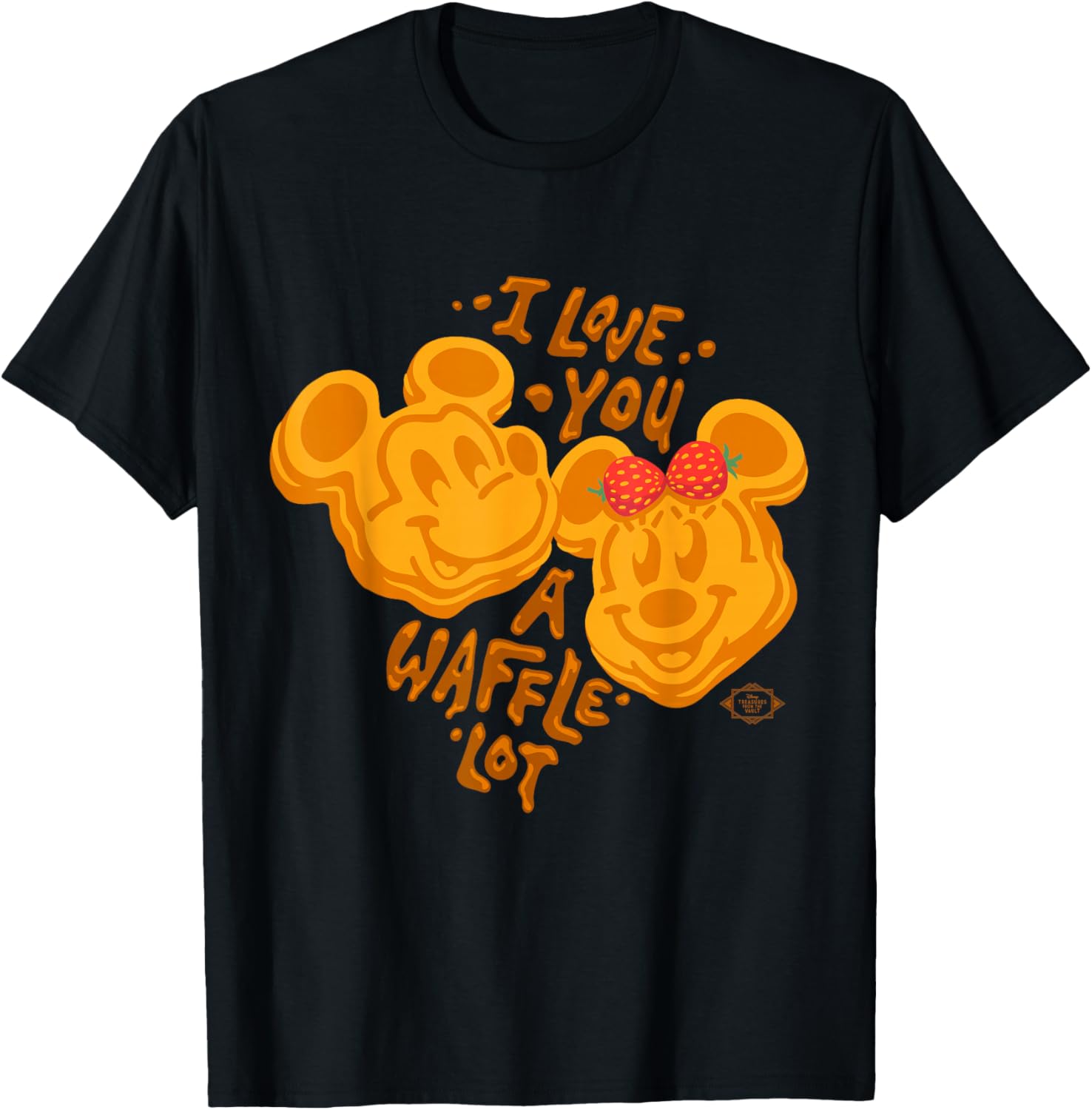 

Футболка Disney Mickey & Minnie Love You a Waffle Lot ко Дню святого Валентина, черная