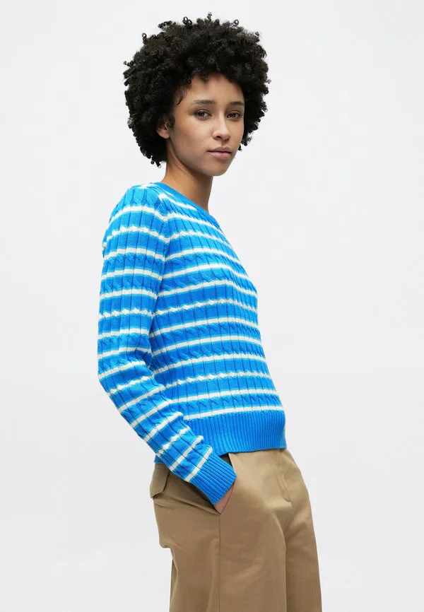 Свитер с круглым вырезом и косами Tommy Hilfiger, Mesmerizing/ Breezy Blue/Calico — фото 4