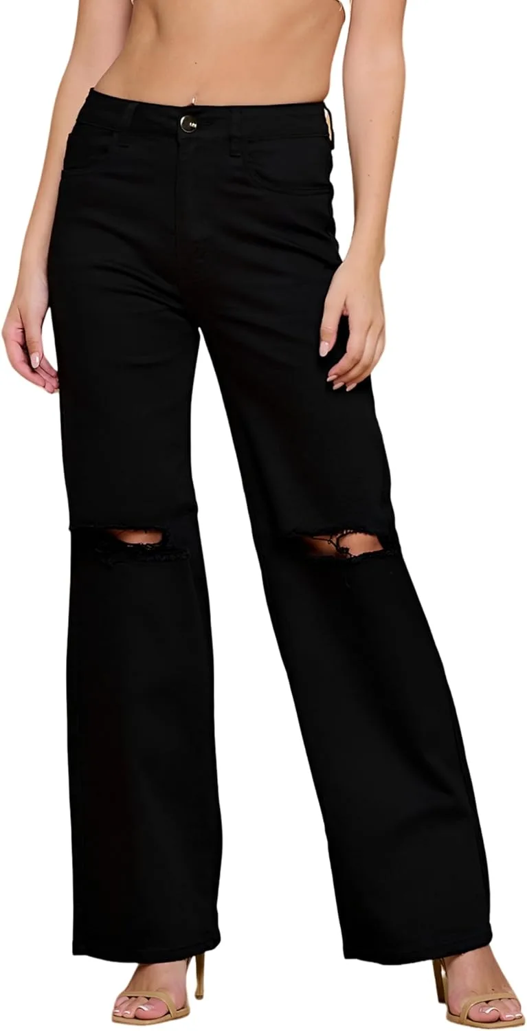 

Fashion-Land джинсы с высокой посадкой, рваные, растягивающиеся