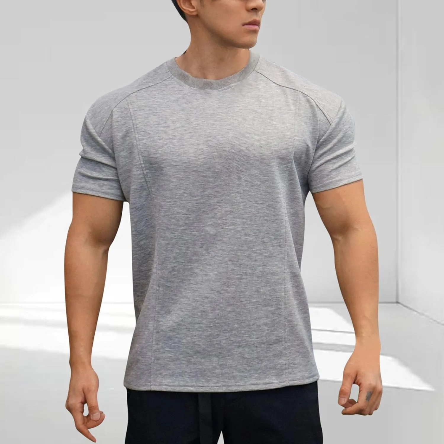 Мужская футболка Raglan с коротким рукавом для тренировок — фото 2