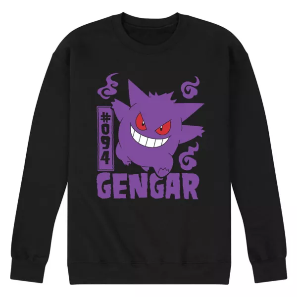 

Мужская флисовая толстовка Pokémon Gengar Licensed Character, черный