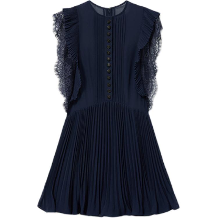 

Self-portrait Женское платье с коротким рукавом Navy Blue Self Portrait