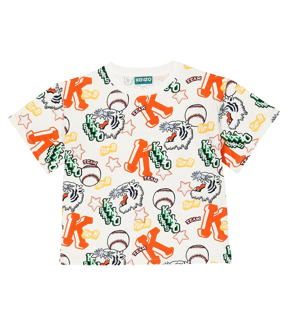 

Футболка из хлопкового джерси с принтом Kenzo, белый