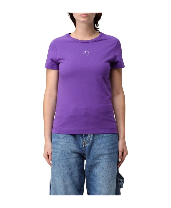 

Хлопковая футболка Pinko, фиолетовый