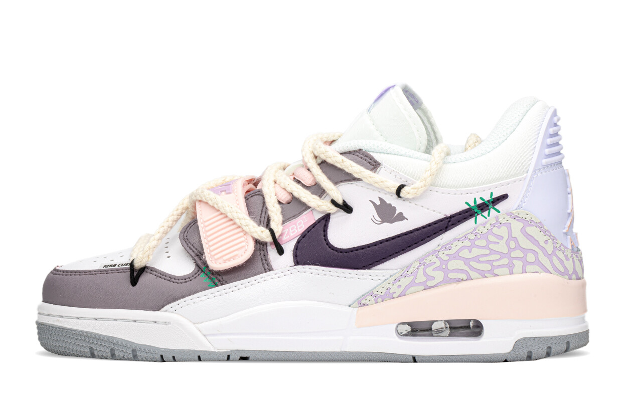 

Кроссовки Jordan Legacy 312 Vintage Basketball Shoes Women's Low-top White/purple/pink, белый/розовый/фиолетовый