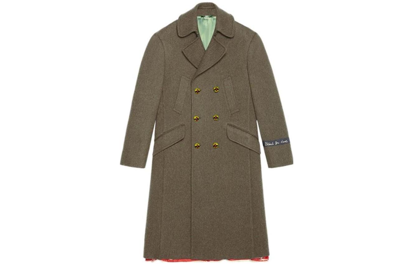 

GUCCI Коричнево-зеленое мужское пальто, Brown Green