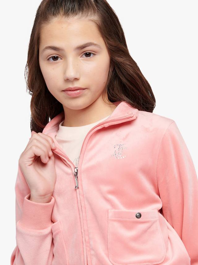 Детская велюровая куртка на молнии Juicy Couture, Peach Blossom — фото 4
