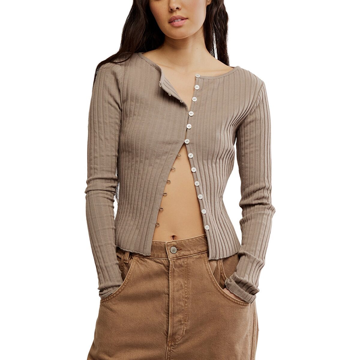 

Топ с длинными рукавами Tilly Free People, цвет fallen rock