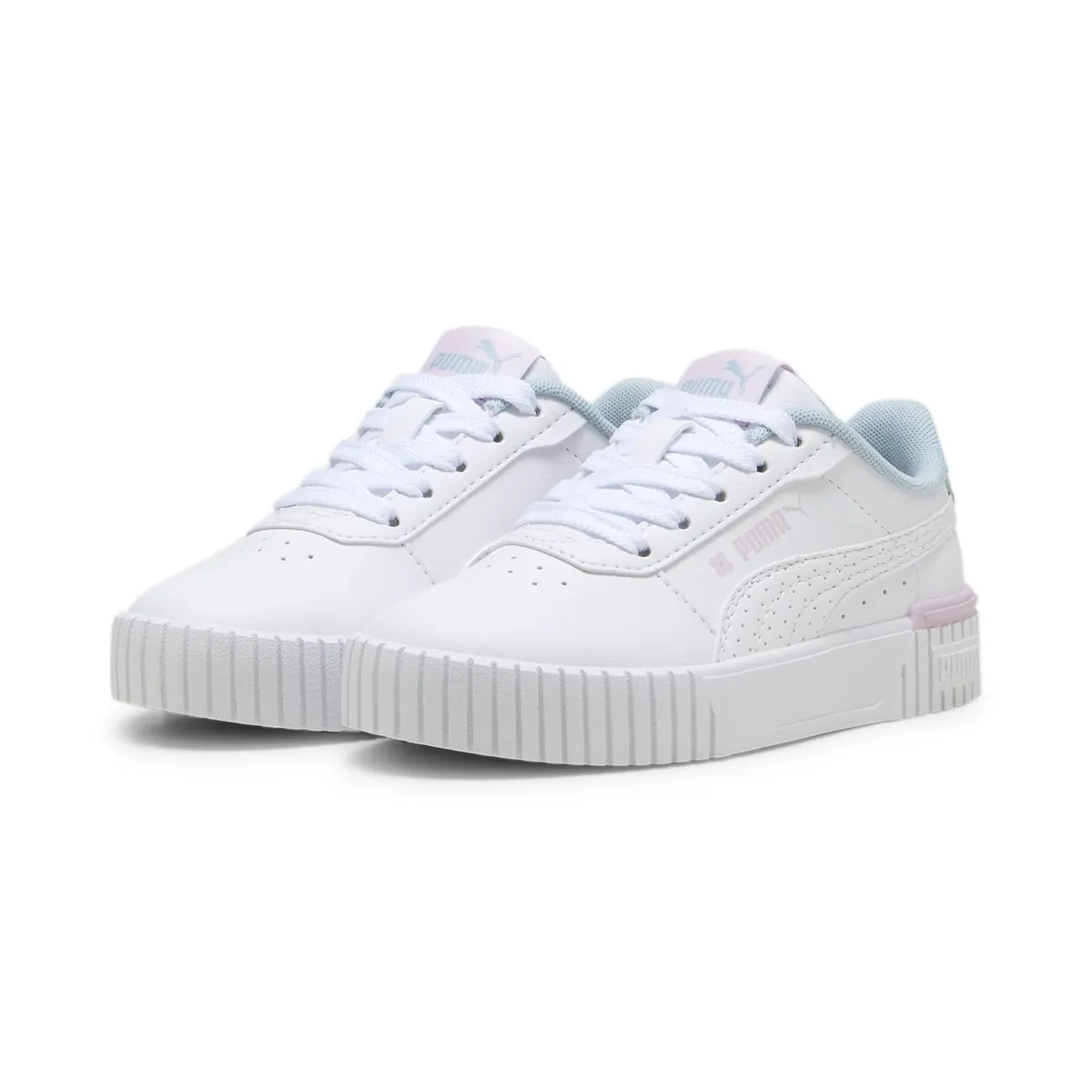 

Кроссовки PUMA "CARINA 2.0 TROPICAL PS", цвет Puma White-Turquoise Surf-Grape Mist