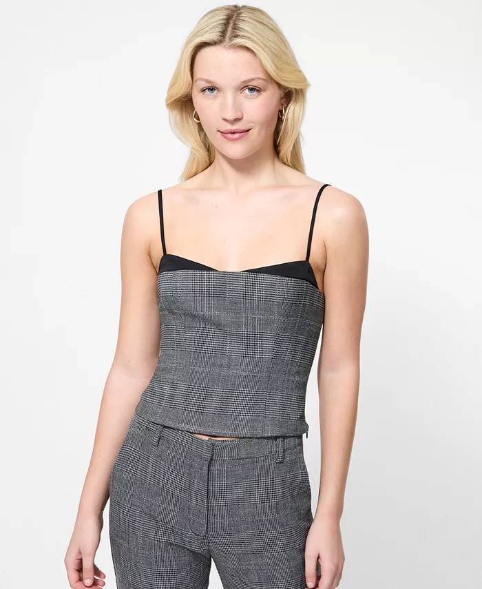 

Женский корсетный топ Owen Plaid Suit French Connection, серый